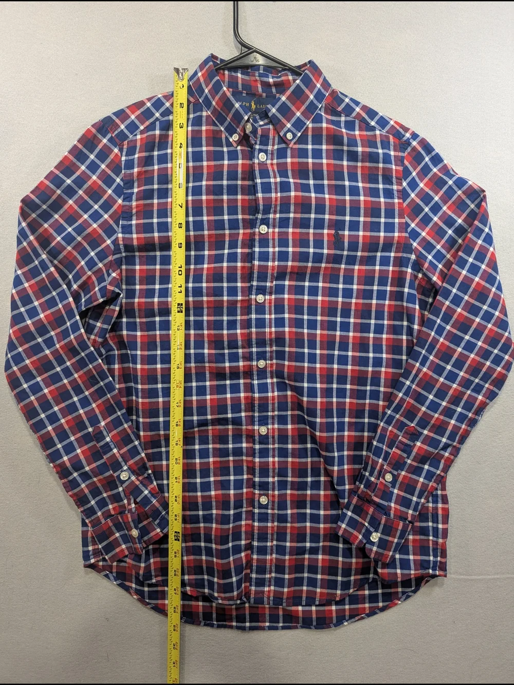 Ralph Lauren Red, Blue & White Plaid Button-Down Shirt Boys XL